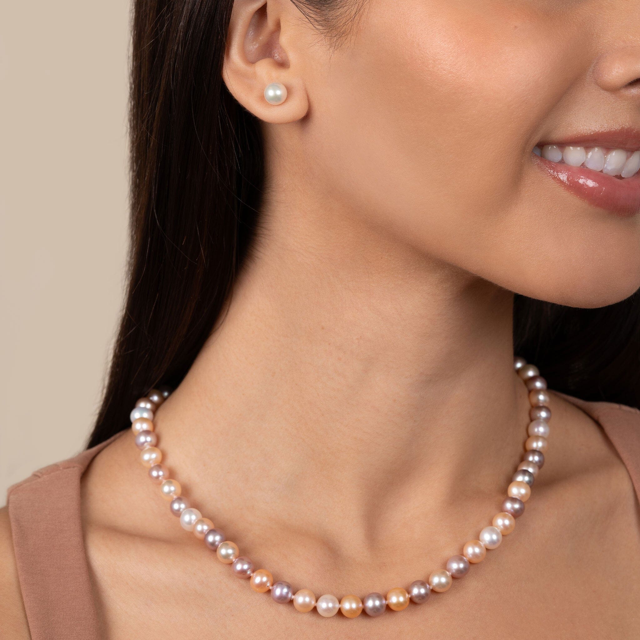 7.5-8.0 mm AA+ Multicolor Freshwater Pearl Necklace – Pearl Paradise