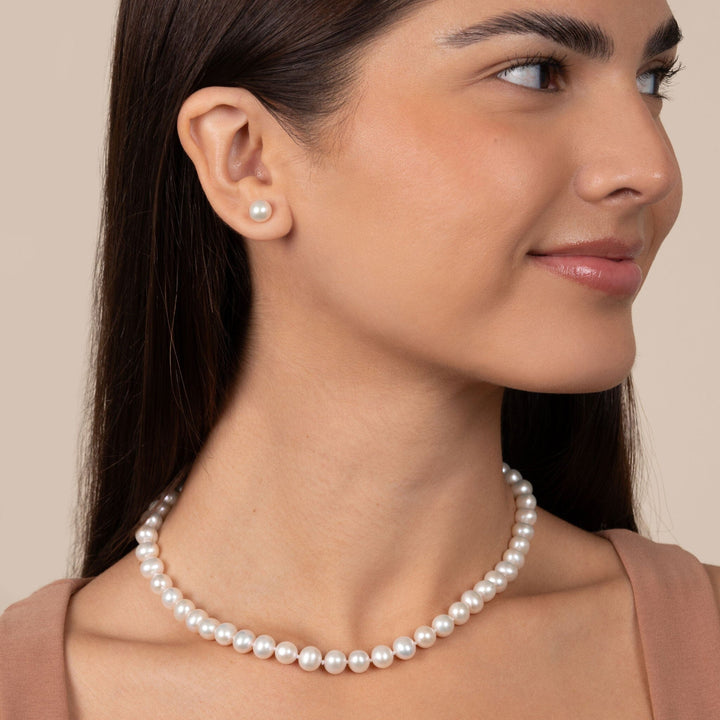 7.5-8.0 mm 16 Inch AA+ White Freshwater Pearl Necklace