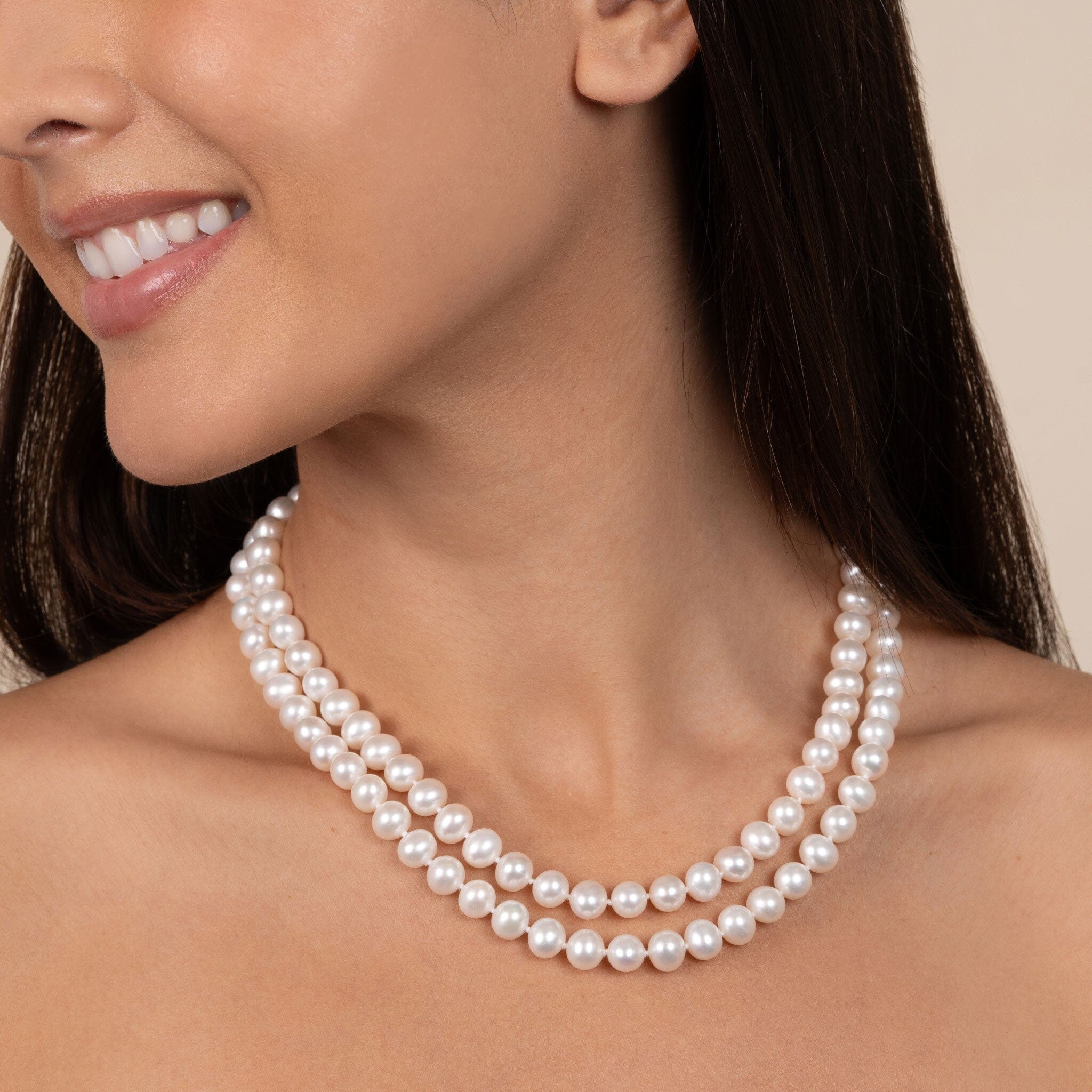 Double Strand Rose Pink Freshwater Pearl Necklace – Mangatrai Gems & Jewels  Pvt Ltd