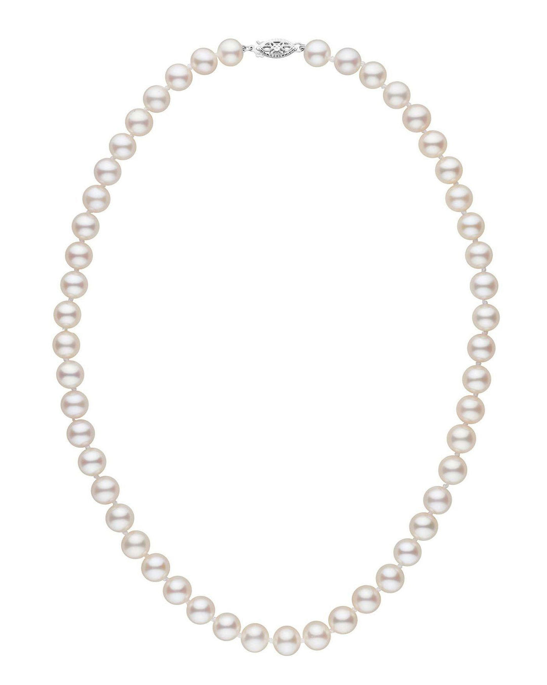 Round freshwater pearl necklace white