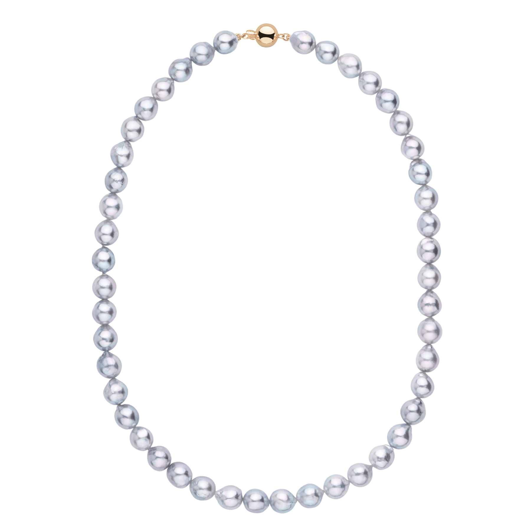 8.0-8.5 mm Silver-Blue Akoya Baroque Pearl Necklace – Pearl 8.0-8.5 mm Silver-Blue Akoya Baroque Pearl Necklace – Pearl