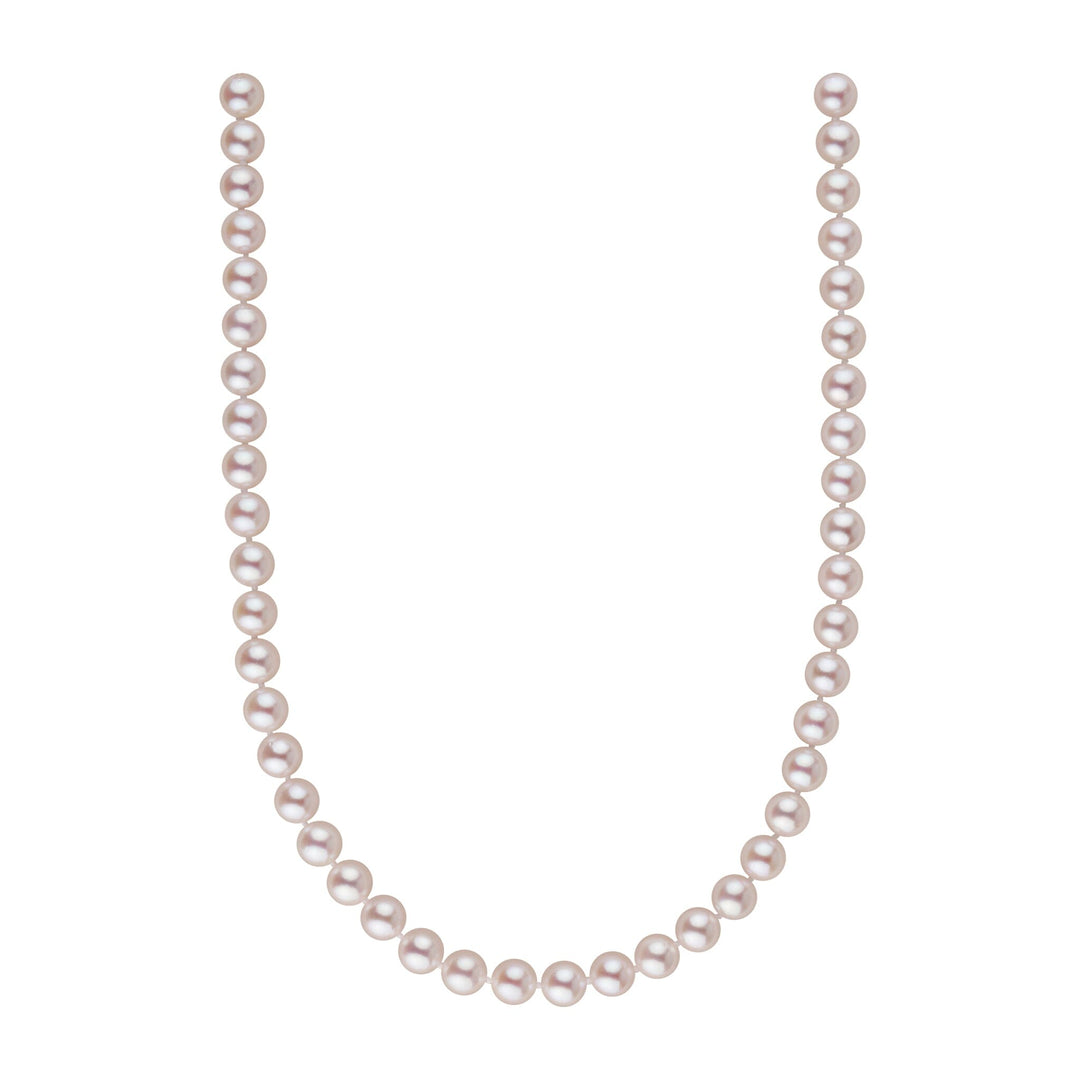 8.0-8.5 mm 16 Inch AAA Warm White Rose Tone Akoya Pearl Necklace