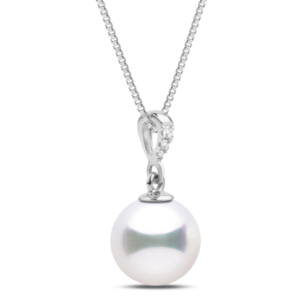 Grace Collection 8.5-9.0 mm Akoya Pearl and Diamond Pendant