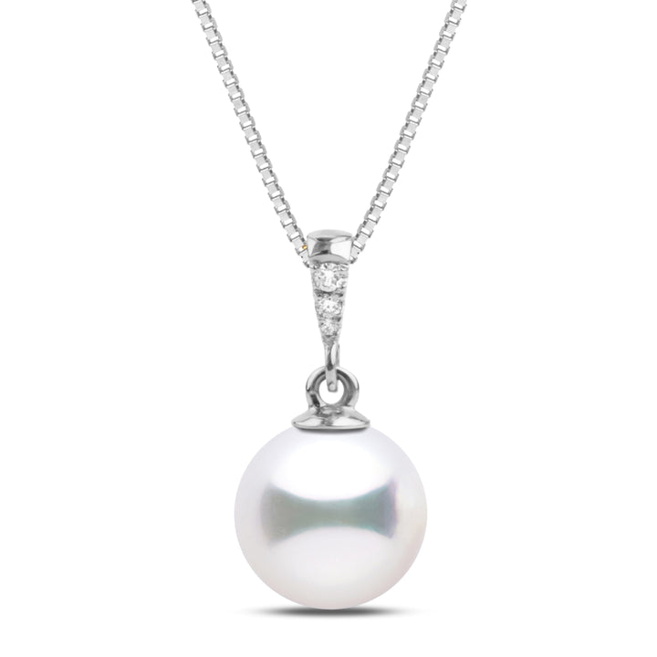 Grace Collection 8.5-9.0 mm Akoya Pearl and Diamond Pendant
