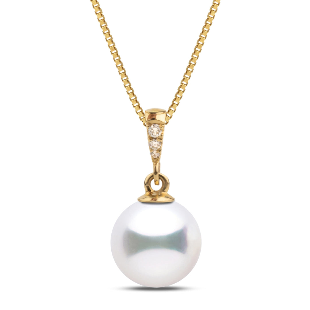 Grace Collection 8.5-9.0 mm Akoya Pearl and Diamond Pendant