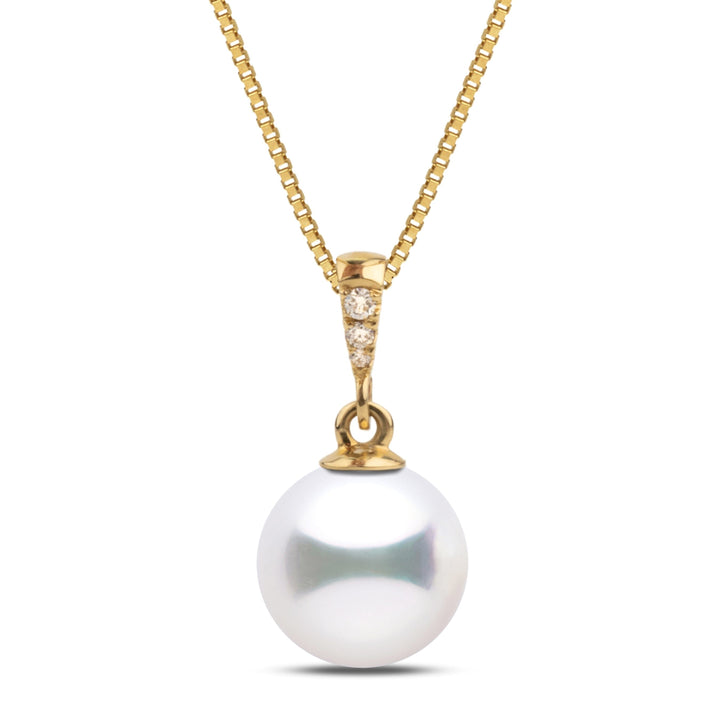 Grace Collection 8.5-9.0 mm Akoya Pearl and Diamond Pendant