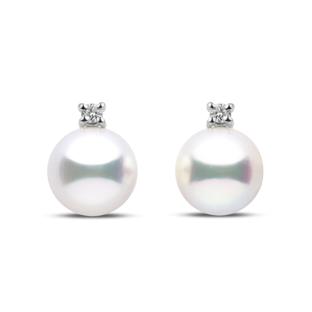 Starlight Collection 8.5-9.0 mm Akoya Pearl & Diamond Stud Earrings