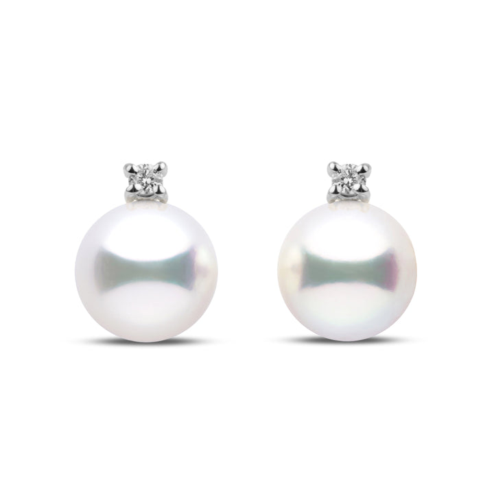 Starlight Collection 8.5-9.0 mm Akoya Pearl & Diamond Stud Earrings