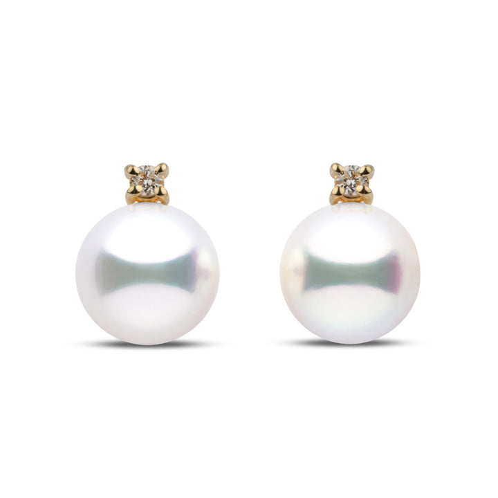 Starlight Collection 8.5-9.0 mm Akoya Pearl & Diamond Stud Earrings