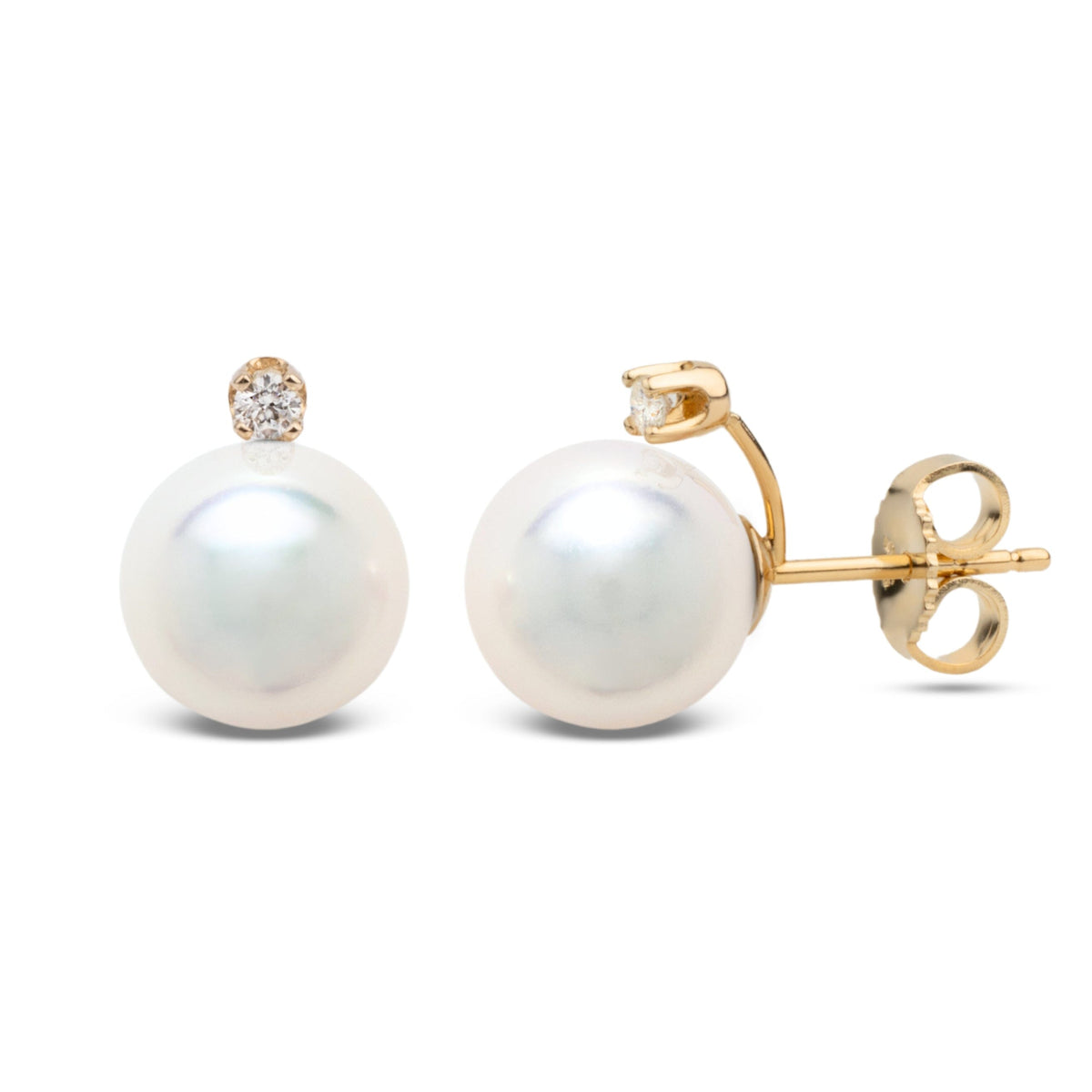 Starlight Collection 8.5-9.0 mm Akoya Pearl & Diamond Stud Earrings