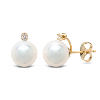Starlight Collection 8.5-9.0 mm Akoya Pearl & Diamond Stud Earrings