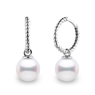Rope Collection 8.5-9.0 mm White Akoya Pearl Earrings
