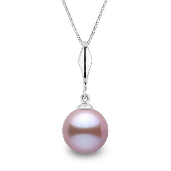 Essential Collection 8.5-9.0 mm Lavender Freshadama Pearl Pendant in 14K White Gold on a Box Chain