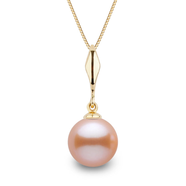 Essential Collection 8.5-9.0 mm Pink to Peach Freshadama Pearl Pendant in 14K White Gold on a Box Chain