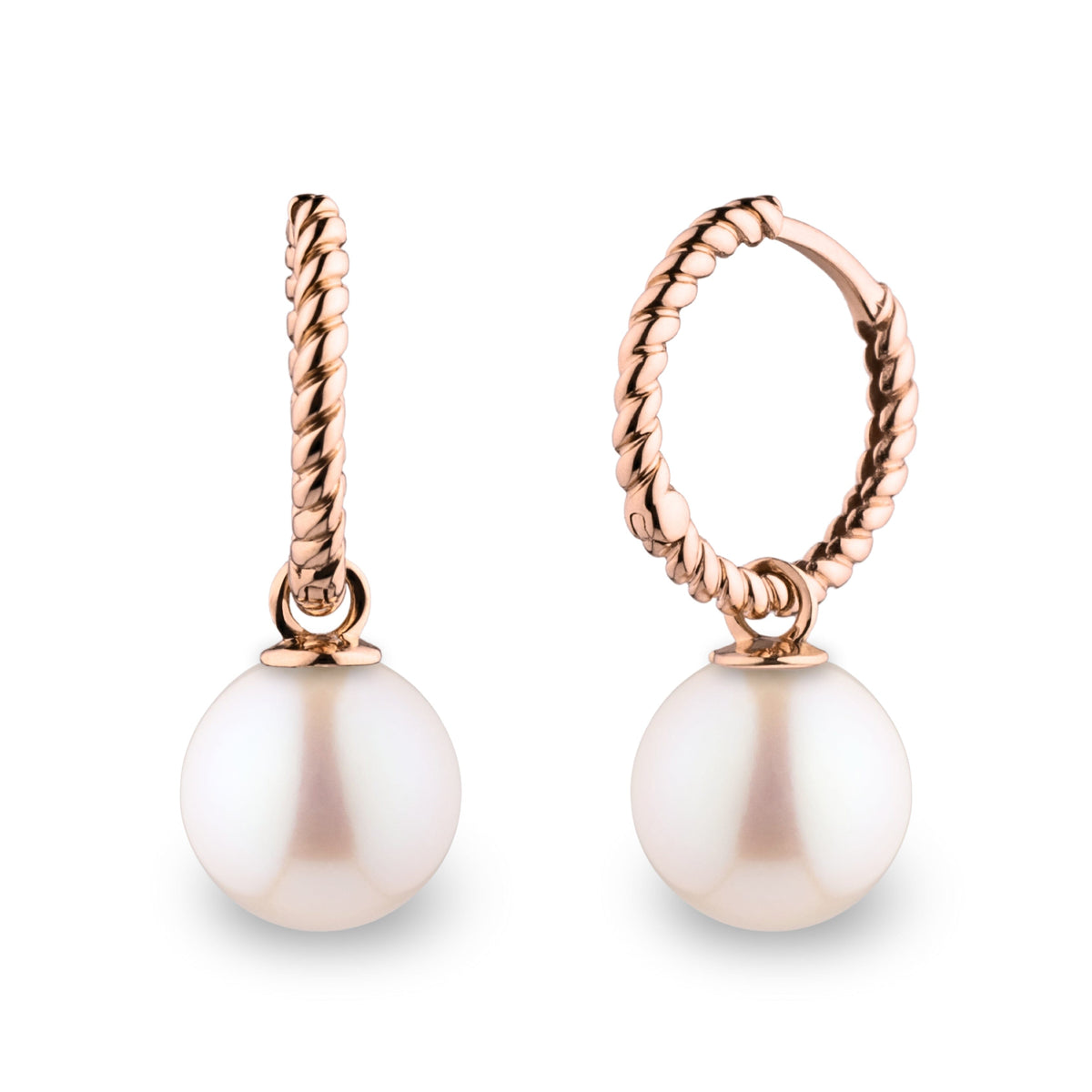 Rope Collection 8.5-9.0 mm White Freshadama Freshwater Pearl Earrings