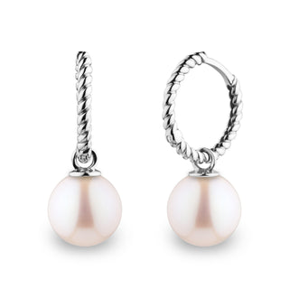 Rope Collection 8.5-9.0 mm White Freshadama Freshwater Pearl Earrings