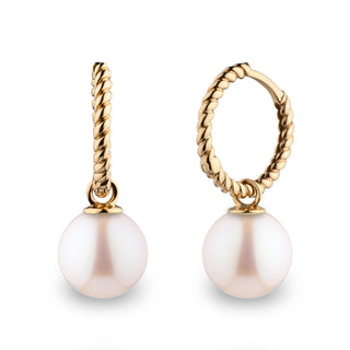 Rope Collection 8.5-9.0 mm White Freshadama Freshwater Pearl Earrings