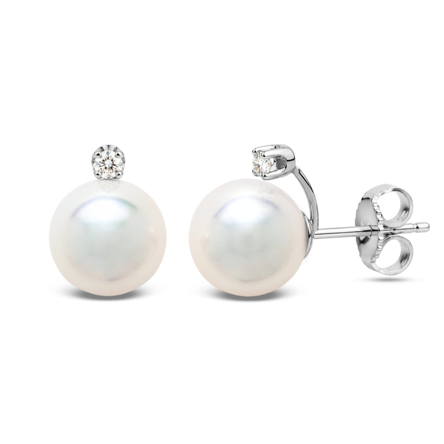Starlight Collection 8.5-9.0 mm Akoya Pearl & Diamond Stud Earrings