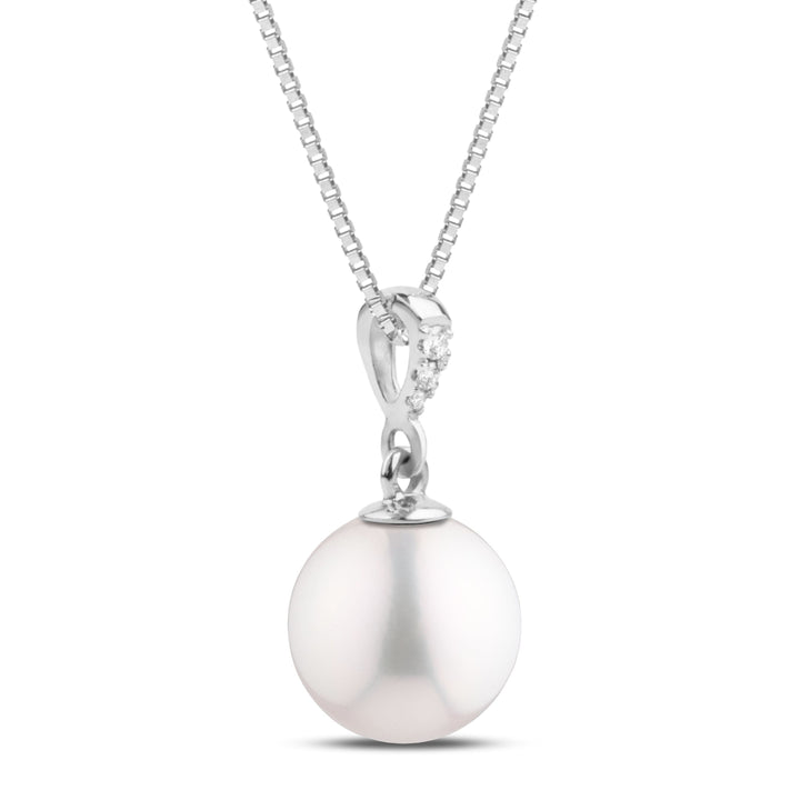 Grace Collection 8.5-9.0 mm Freshadama Pearl and Diamond Pendant