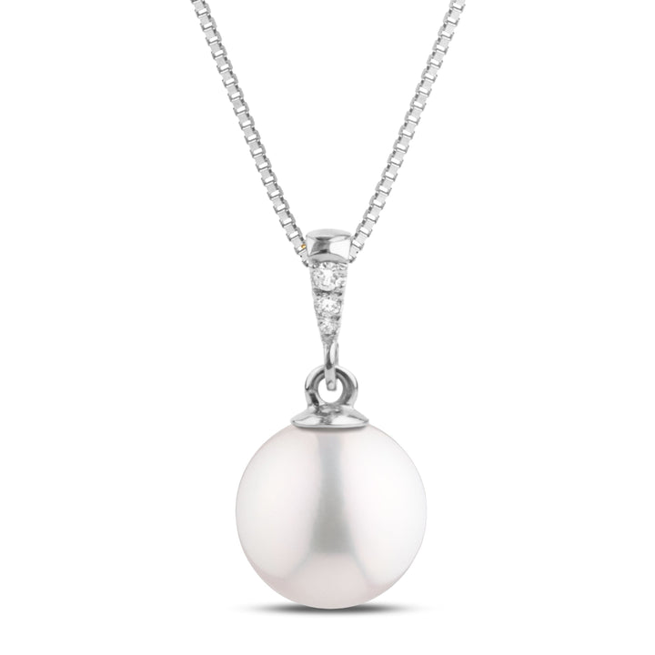 Grace Collection 8.5-9.0 mm Freshadama Pearl and Diamond Pendant