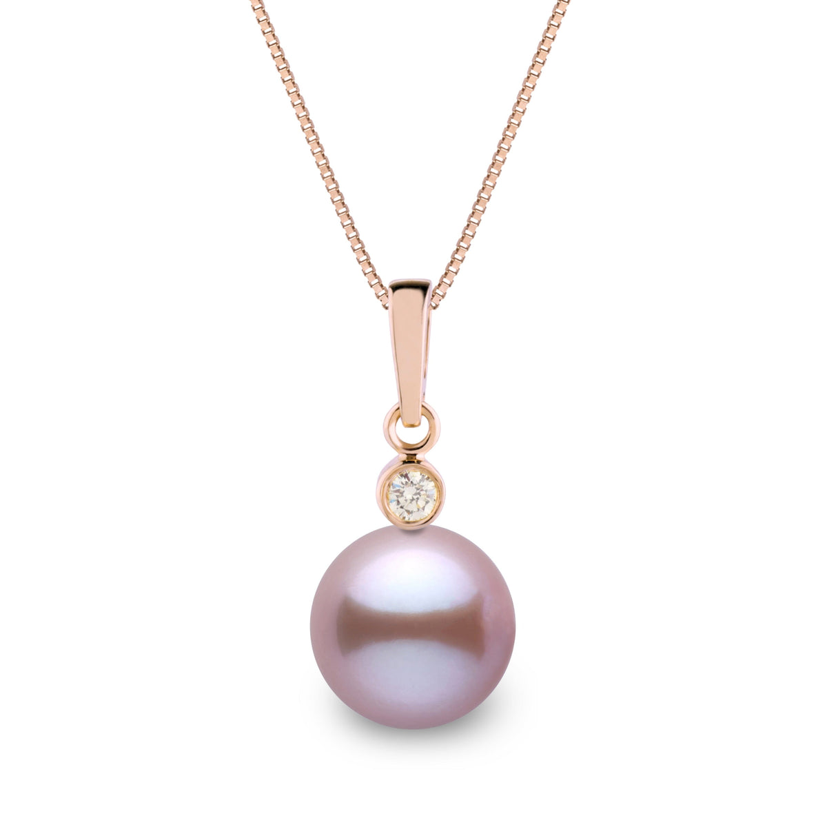 Brilliant Collection 8.5-9.0 mm Lavender Freshadama Pearl and Diamond Pendant, view 3