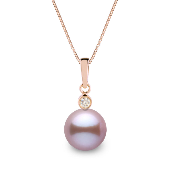 Brilliant Collection 8.5-9.0 mm Lavender Freshadama Pearl and Diamond Pendant