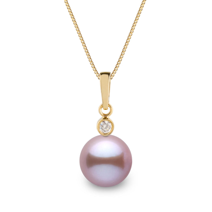Brilliant Collection 8.5-9.0 mm Lavender Freshadama Pearl and Diamond Pendant