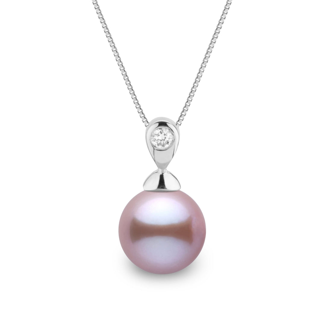 Dew Collection 8.5-9.0 mm Lavender Freshadama Pearl and Diamond Pendant