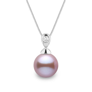 Dew Collection 8.5-9.0 mm Lavender Freshadama Pearl and Diamond Pendant, view 2