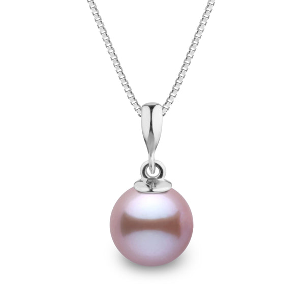 Grace Collection 8.5-9.0 mm Lavender Freshadama Pearl Pendant in 14K Yellow Gold on a Box Chain