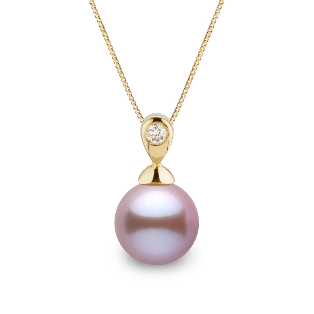 Dew Collection 8.5-9.0 mm Lavender Freshadama Pearl and Diamond Pendant