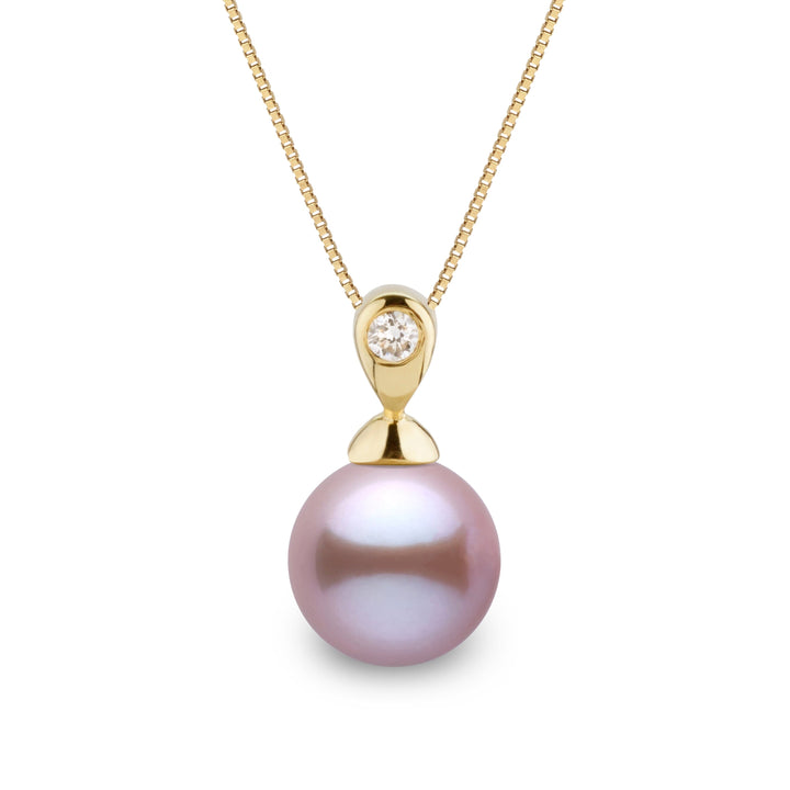 Dew Collection 8.5-9.0 mm Lavender Freshadama Pearl and Diamond Pendant