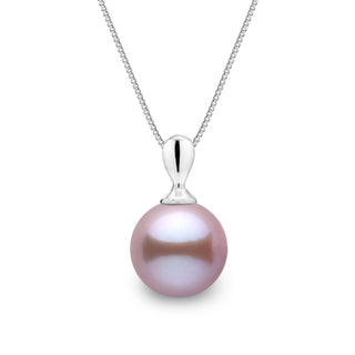 Dew Collection 8.5-9.0 mm Lavender Freshadama Pearl Pendant in 14K White Gold on a Box Chain