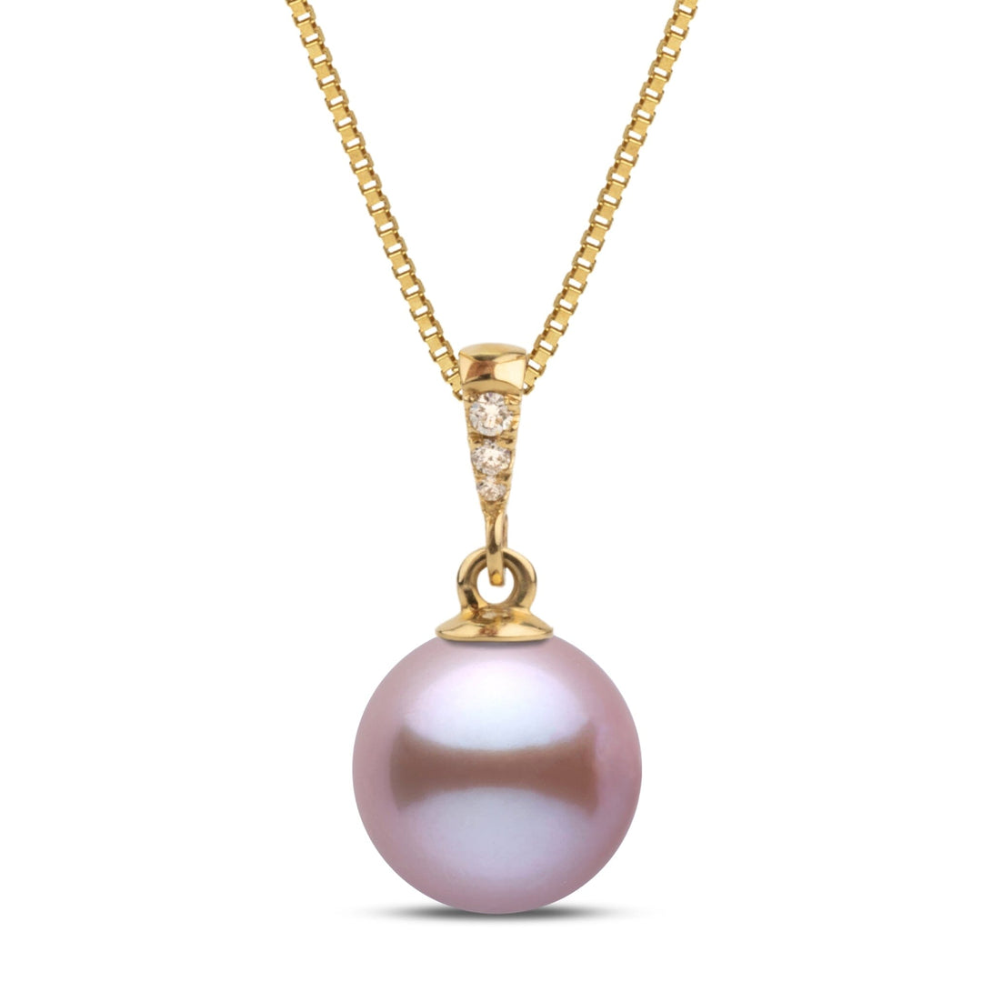 Grace Collection 8.5-9.0 mm Lavender Freshadama Pearl and Diamond Pendant