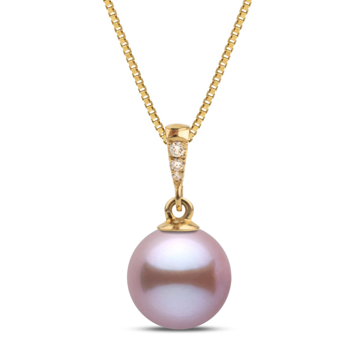 Grace Collection 8.5-9.0 mm Lavender Freshadama Pearl and Diamond Pendant