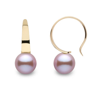 Large Crescent Collection Lavender Freshadama Freshwater 8.5-9.0 mm Pearl Hoop Earrings in 14K White Gold