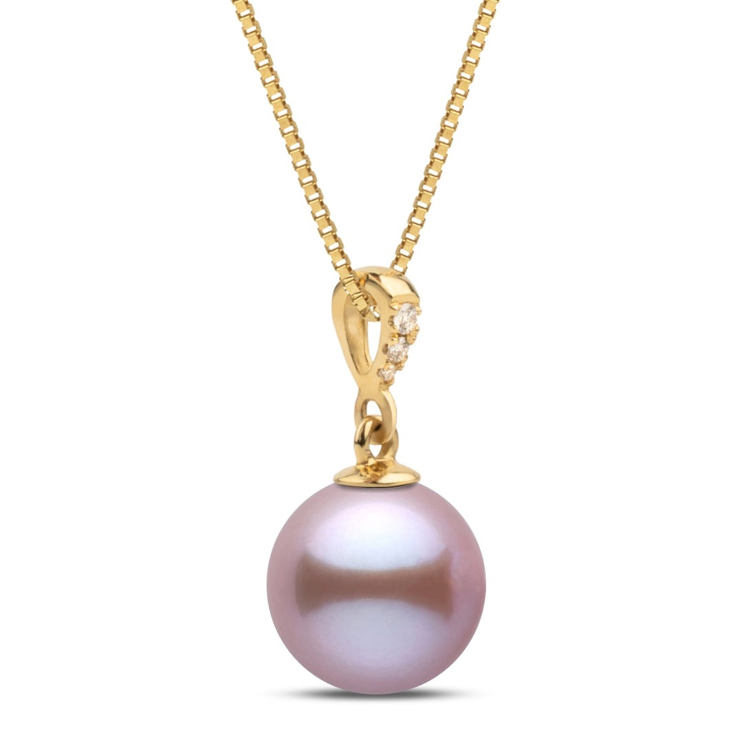 Grace Collection 8.5-9.0 mm Lavender Freshadama Pearl and Diamond Pendant