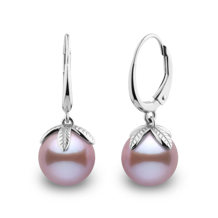 Leaf Collection 8.5-9.0 mm Lavender Freshadama Pearl Earrings