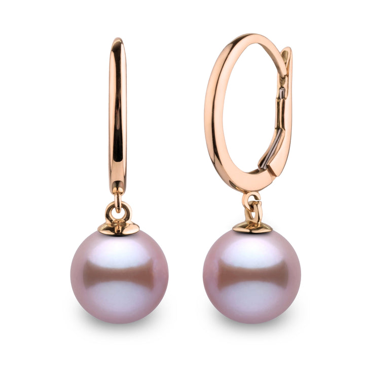 Solid Eternal Collection 8.5-9.0 mm Lavender Freshadama Pearl Dangle Earrings