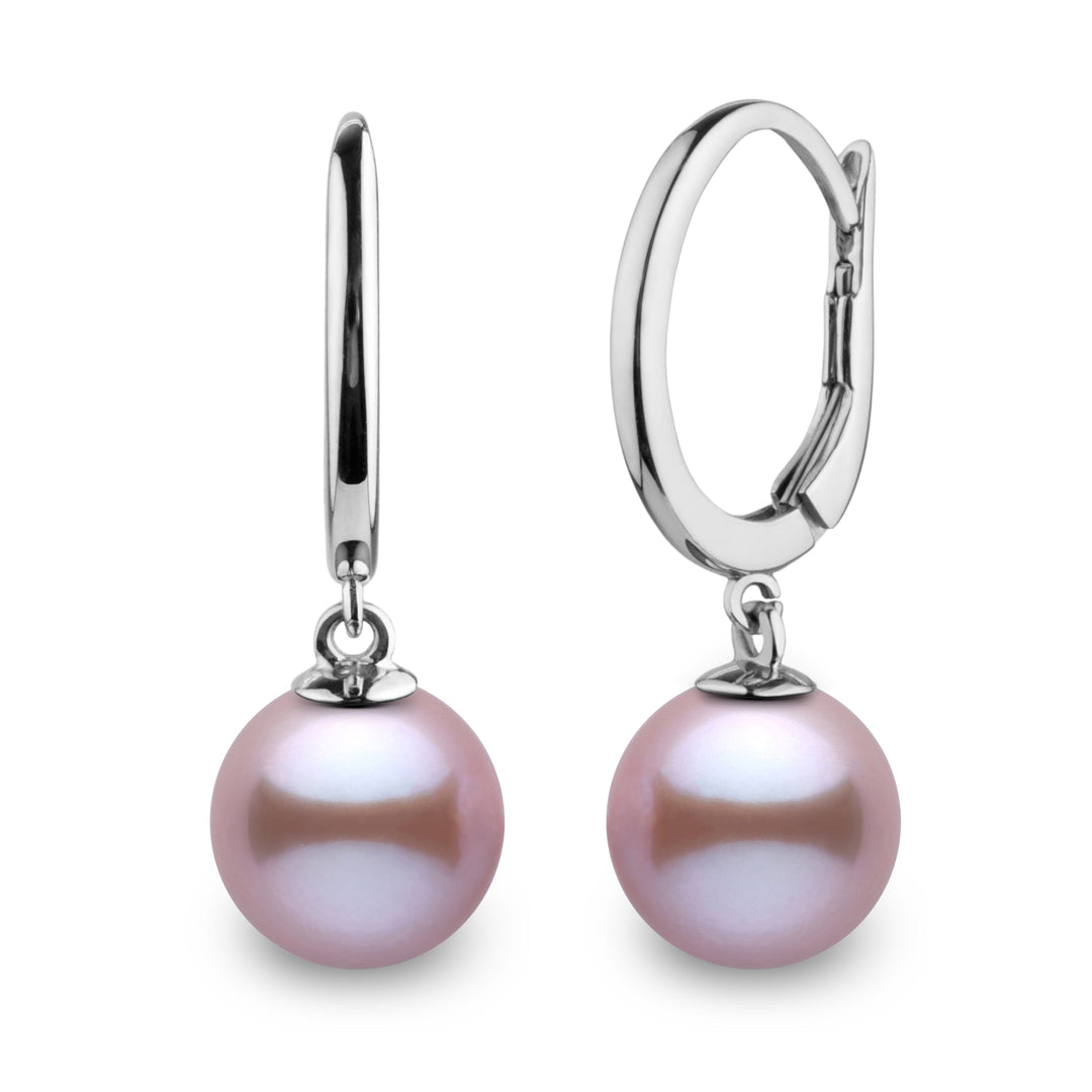 Solid Eternal Collection 8.5-9.0 mm Lavender Freshadama Pearl Dangle Earrings