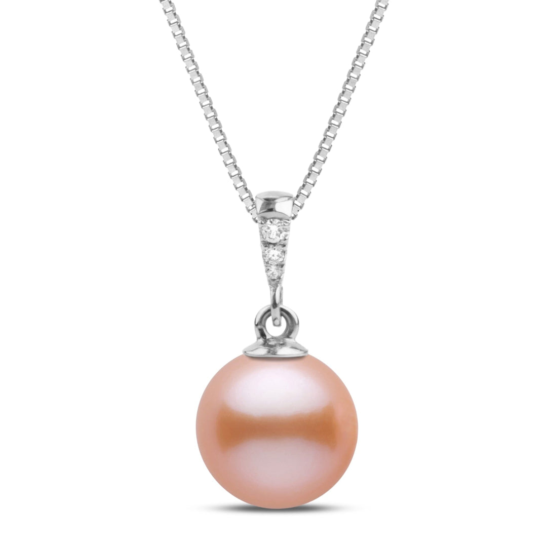 Grace Collection 8.5-9.0 mm Pink to Peach Freshadama Pearl and Diamond Pendant
