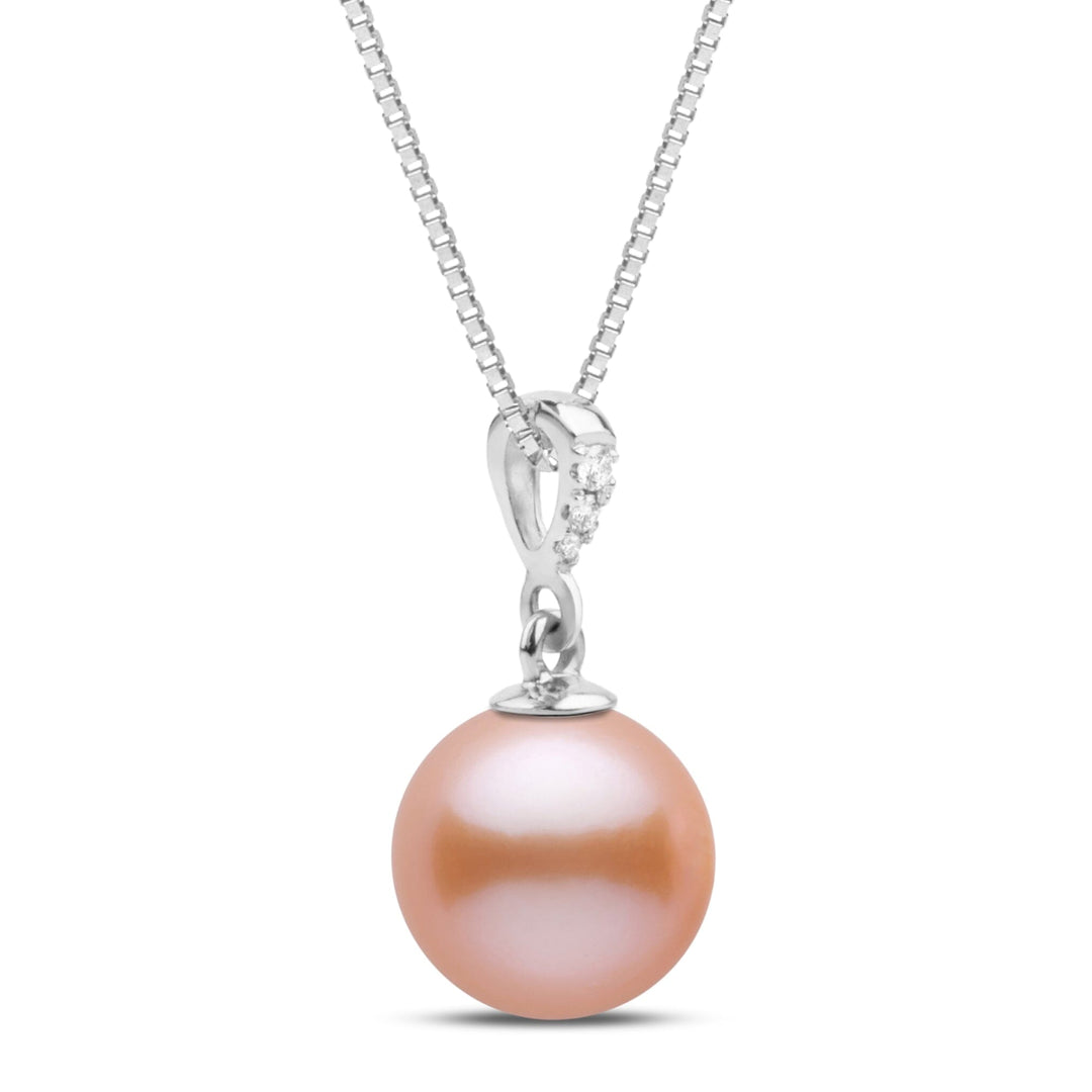 Grace Collection 8.5-9.0 mm Pink to Peach Freshadama Pearl and Diamond Pendant
