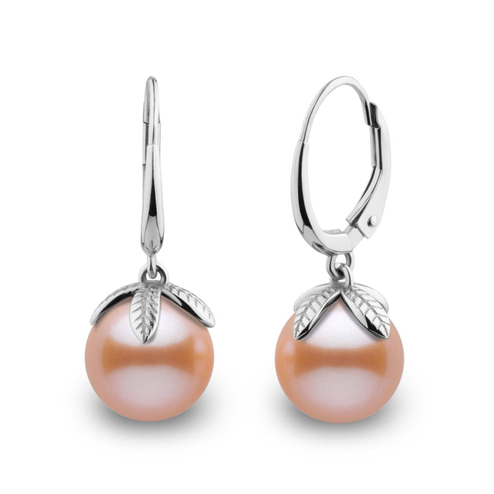 Leaf Collection 8.5-9.0 mm Pink to Peach Freshadama Pearl Earrings