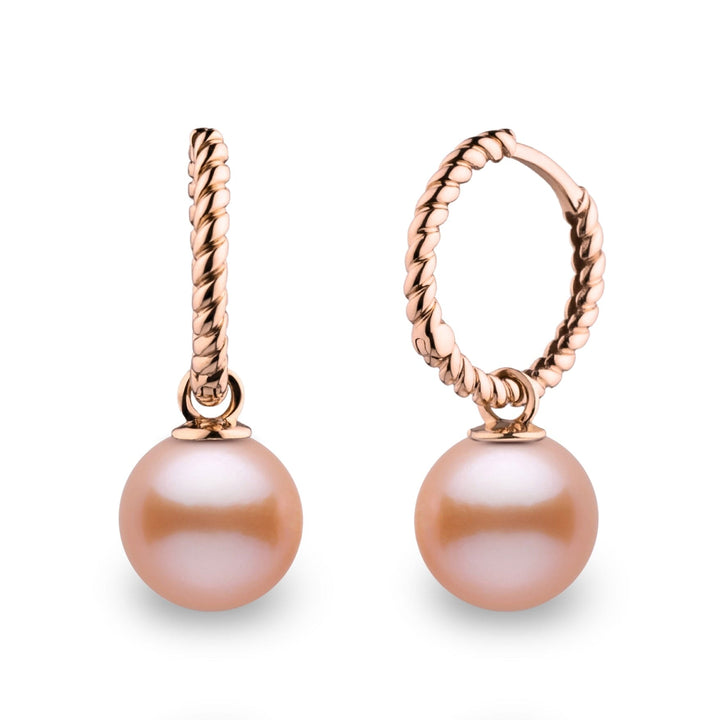 Rope Collection 8.5-9.0 mm Pink to Peach Freshadama Freshwater Pearl Earrings