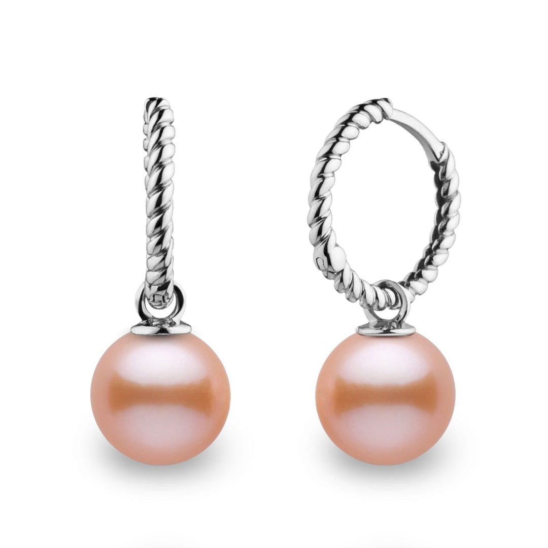 Rope Collection 8.5-9.0 mm Pink to Peach Freshadama Freshwater Pearl Earrings