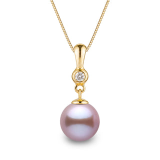 Romantic Collection 8.5-9.0 mm Lavender Freshadama Pearl & Diamond Pendant, view 2