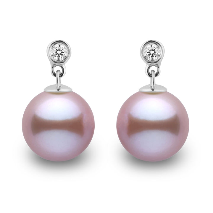 Brilliant Collection Lavender Freshadama 8.5-9.0 mm Pearl & Diamond Earrings