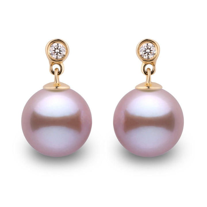 Brilliant Collection Lavender Freshadama 8.5-9.0 mm Pearl & Diamond Earrings