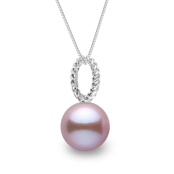 Rope Collection 8.5-9.0 mm Lavender Freshadama Freshwater Pearl Pendant in 14K Yellow Gold on a Box Chain