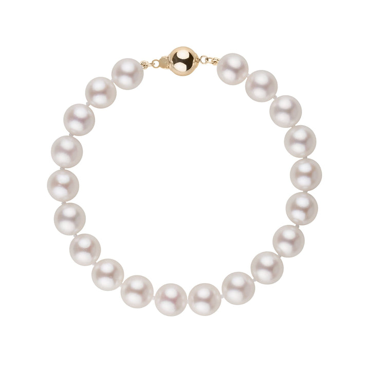 8.5-9.0 mm AA+ Bright White Rose Tone Akoya Pearl Bracelet